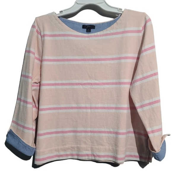 J. CREW Wide Stripe Pastel Sweatshirt - Picture 1 of 11